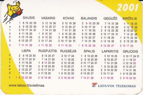 Kalendoriukas, 2001
