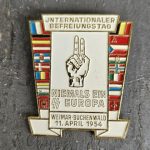 Ženkliukas "Niemals ein SS Europa. Weimar-Buchenwald 11 april 1954"